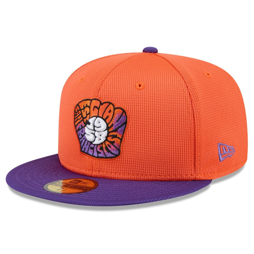 San Francisco Giants New Era 2025 City Connect Batting Practice 59FIFTY Fitted Hat - Orange/Purple - New Era Lifestyle