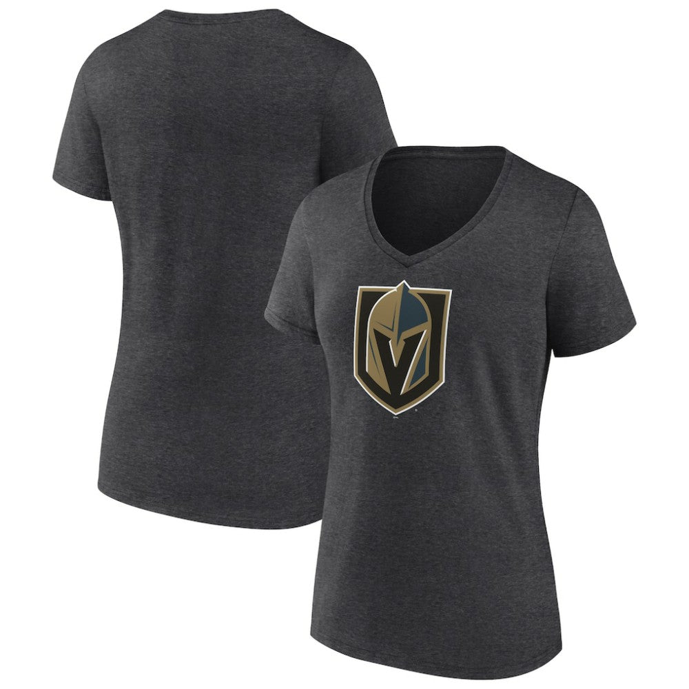 Vegas Golden Knights Women's Primary Logo V-Neck T-Shirt - Charcoal - NHL 202183361