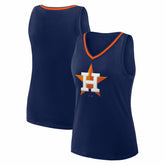 Houston Astros Logo Athletic Women's Stellar Win V-Neck Tank Top - Navy - MLB on Sale