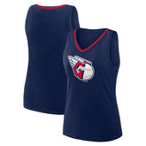 Cleveland Guardians Logo Athletic Women's Stellar Win V-Neck Tank Top - Navy - MLB Lifestyle