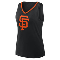 San Francisco Giants Logo Athletic Women's Stellar Win V-Neck Tank Top - Black - MLB Online