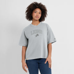 Nike Detroit Lions Women's Glory Arch Boxy T-Shirt Gray