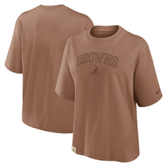 Nike Cleveland Browns Women's Glory Arch Boxy T-Shirt Brown
