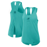 Nike Miami Dolphins Women's Glory Open-Back Crisscross Dri-FIT Tank Top Aqua