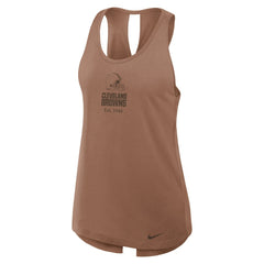 Nike Cleveland Browns Women's Glory Open-Back Crisscross Dri-FIT Tank Top Brown