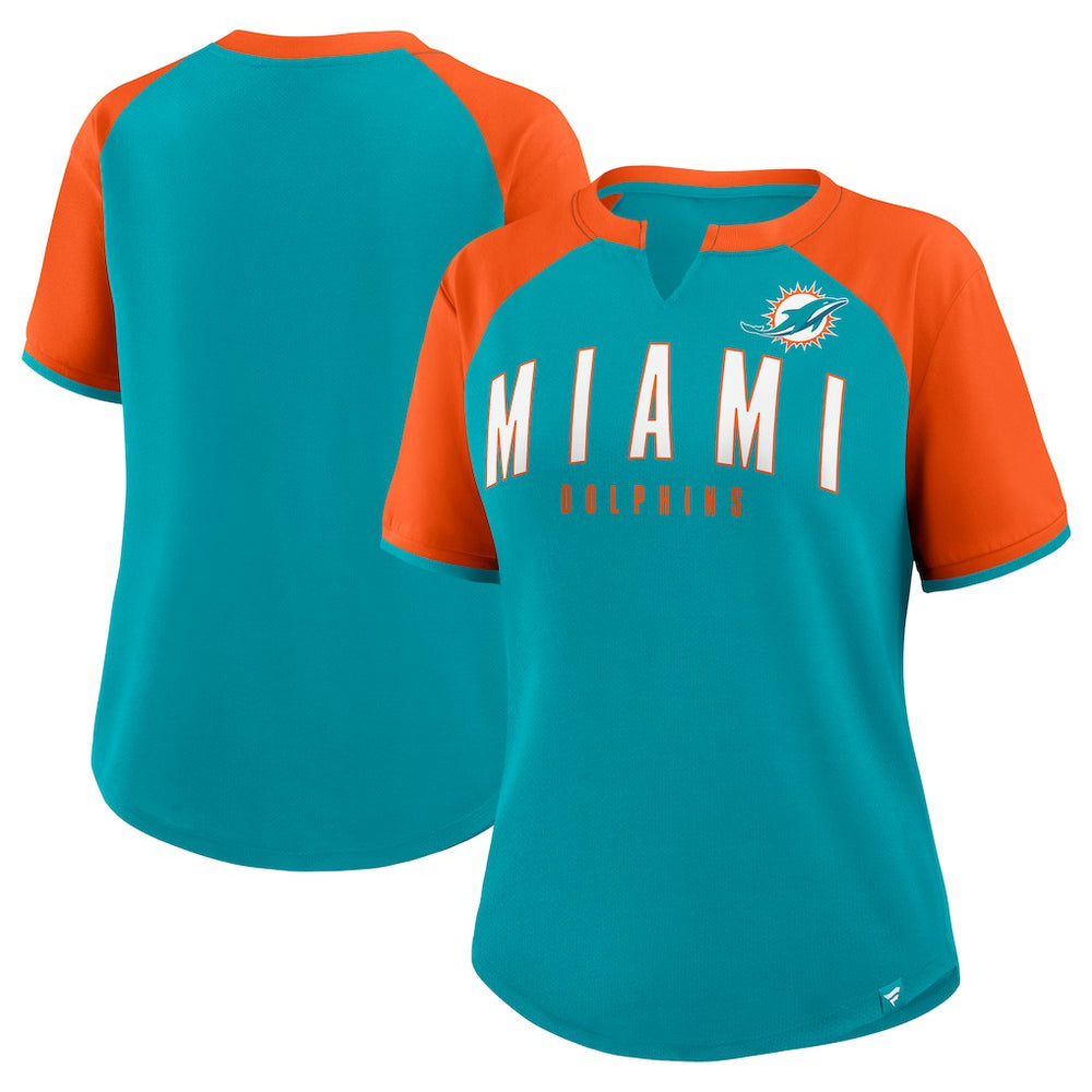Fanatics Miami Dolphins Women's Height Advantage T-Shirt Aqua/Orange