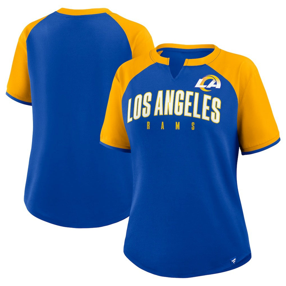 Fanatics Los Angeles Rams Women's Height Advantage T-Shirt Royal/Gold