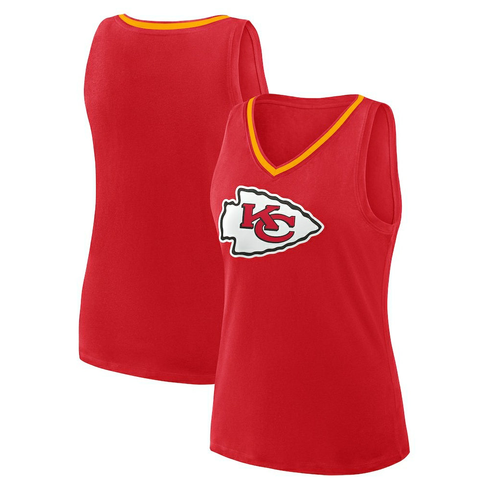 Kansas City Chiefs Logo Athletic Women's Stellar Win V-Neck Tank Top Red
