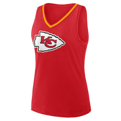 Kansas City Chiefs Logo Athletic Women's Stellar Win V-Neck Tank Top Red