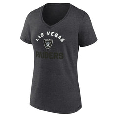 Las Vegas Raiders Logo Athletic Women's Unrivaled V-Neck T-Shirt Heather Charcoal