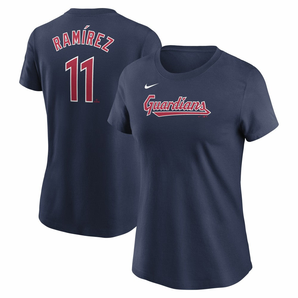 José Ramírez Cleveland Guardians Nike Women's Cooperstown Collection Fuse Name & Number T-Shirt - Navy - Nike on Sale