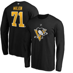 Evgeni Malkin Pittsburgh Penguins Fanatics Authentic Stack Name & Number T-Shirt - Black - NHL 202198417