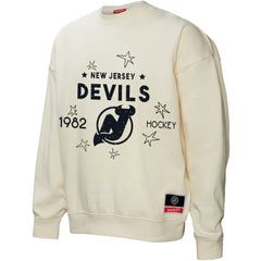 New Jersey Devils Mitchell & Ness Women's Logo 3.0 Pullover Sweatshirt - Cream - NHL 202198436