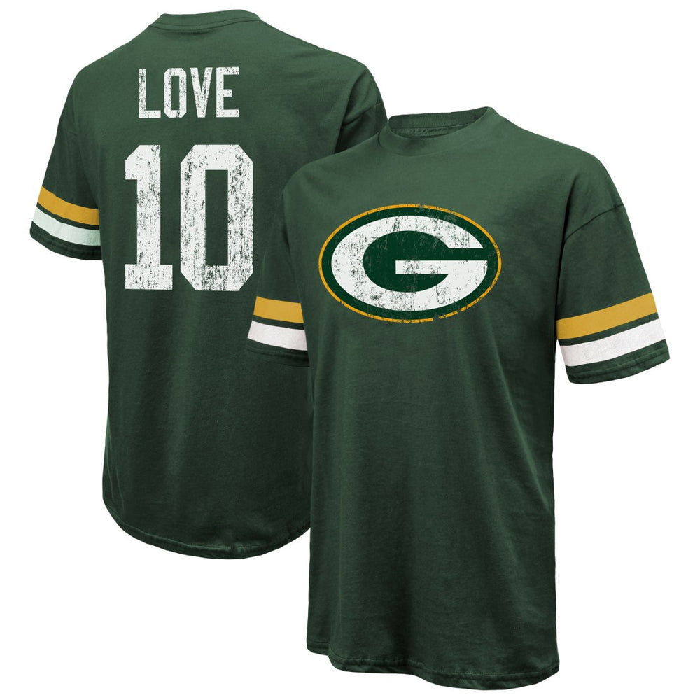 Jordan Love Green Bay Packers Majestic Threads Name & Number Oversize Fit T-Shirt Green
