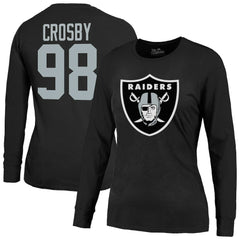Maxx Crosby Las Vegas Raiders Majestic Threads Women's Player Name & Number Long Sleeve T-Shirt Black
