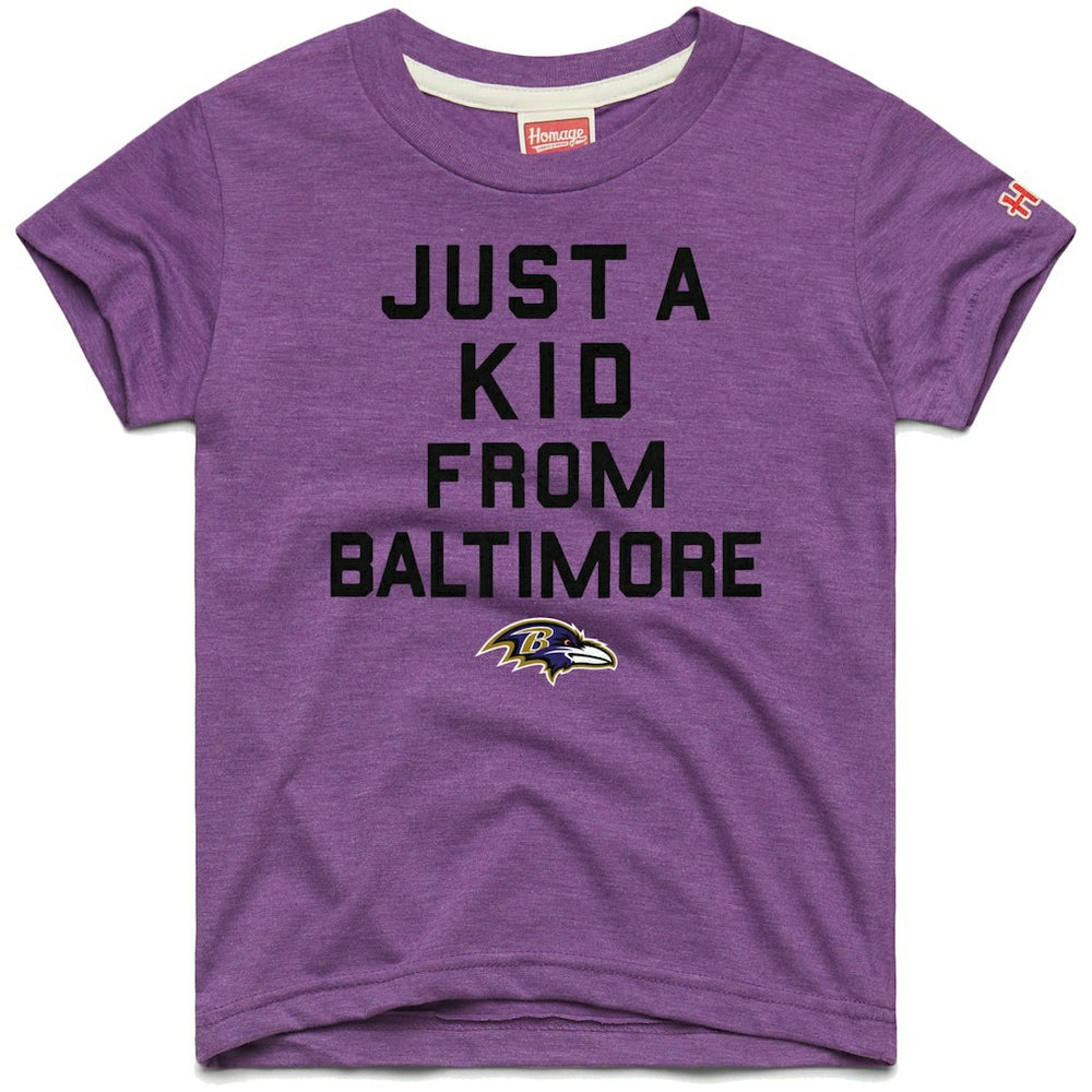 Baltimore Ravens Homage Youth Just a Kid Tri-Blend T-Shirt Purple