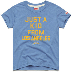 Los Angeles Chargers Homage Youth Just a Kid Tri-Blend T-Shirt Powder Blue