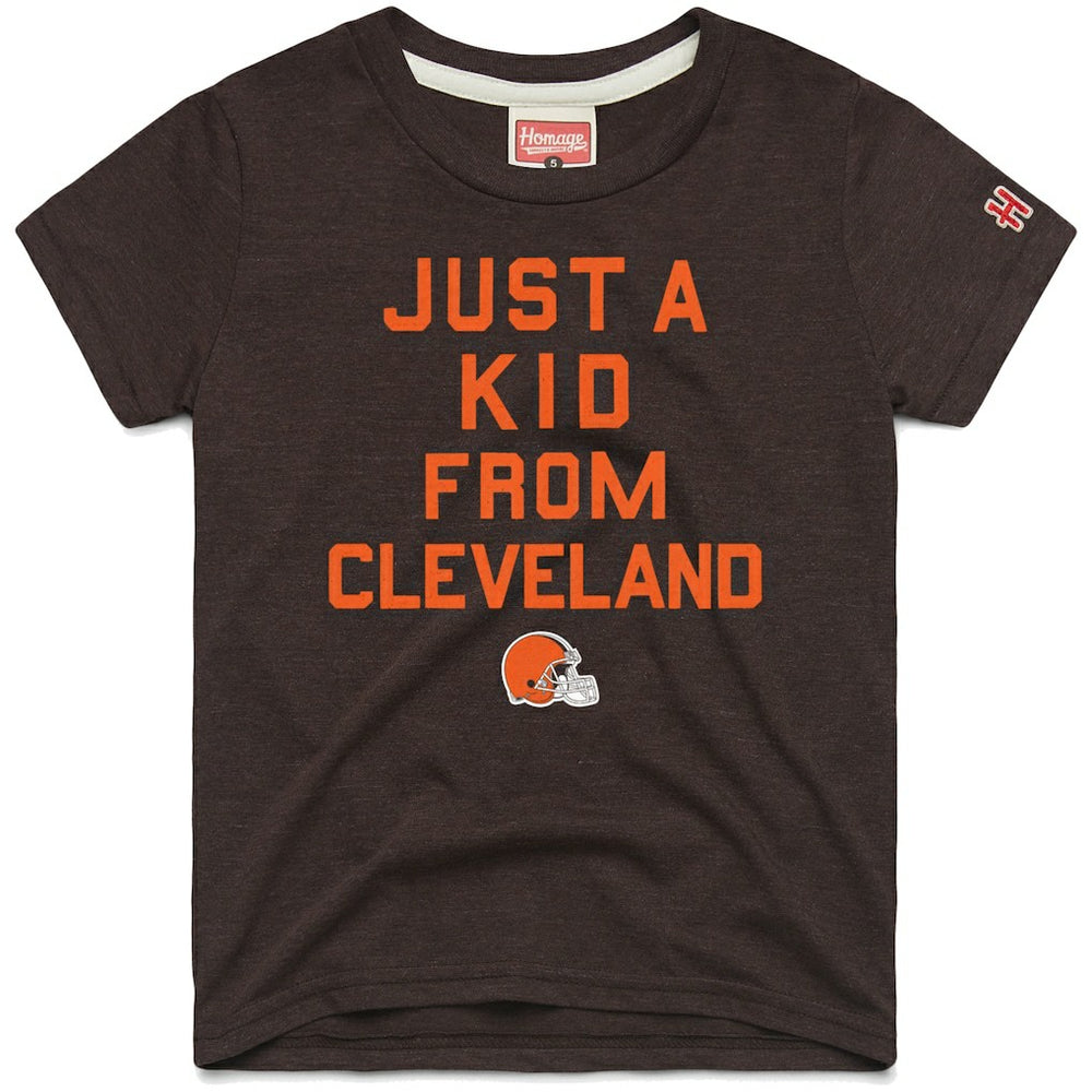 Cleveland Browns Homage Youth Just a Kid Tri-Blend T-Shirt Brown