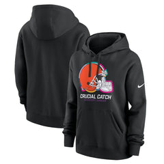 Nike Cleveland Browns Women's 2024 NFL Crucial Catch Club Pullover Hoodie Black