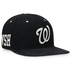 Washington Nationals Nike Pro Corduroy Structured Snapback Hat - Black - Nike Discount