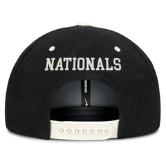 Washington Nationals Nike Pro Corduroy Structured Snapback Hat - Black - Nike Discount