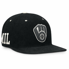 Milwaukee Brewers Nike Pro Corduroy Structured Snapback Hat - Black - Nike Online