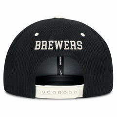 Milwaukee Brewers Nike Pro Corduroy Structured Snapback Hat - Black - Nike Online
