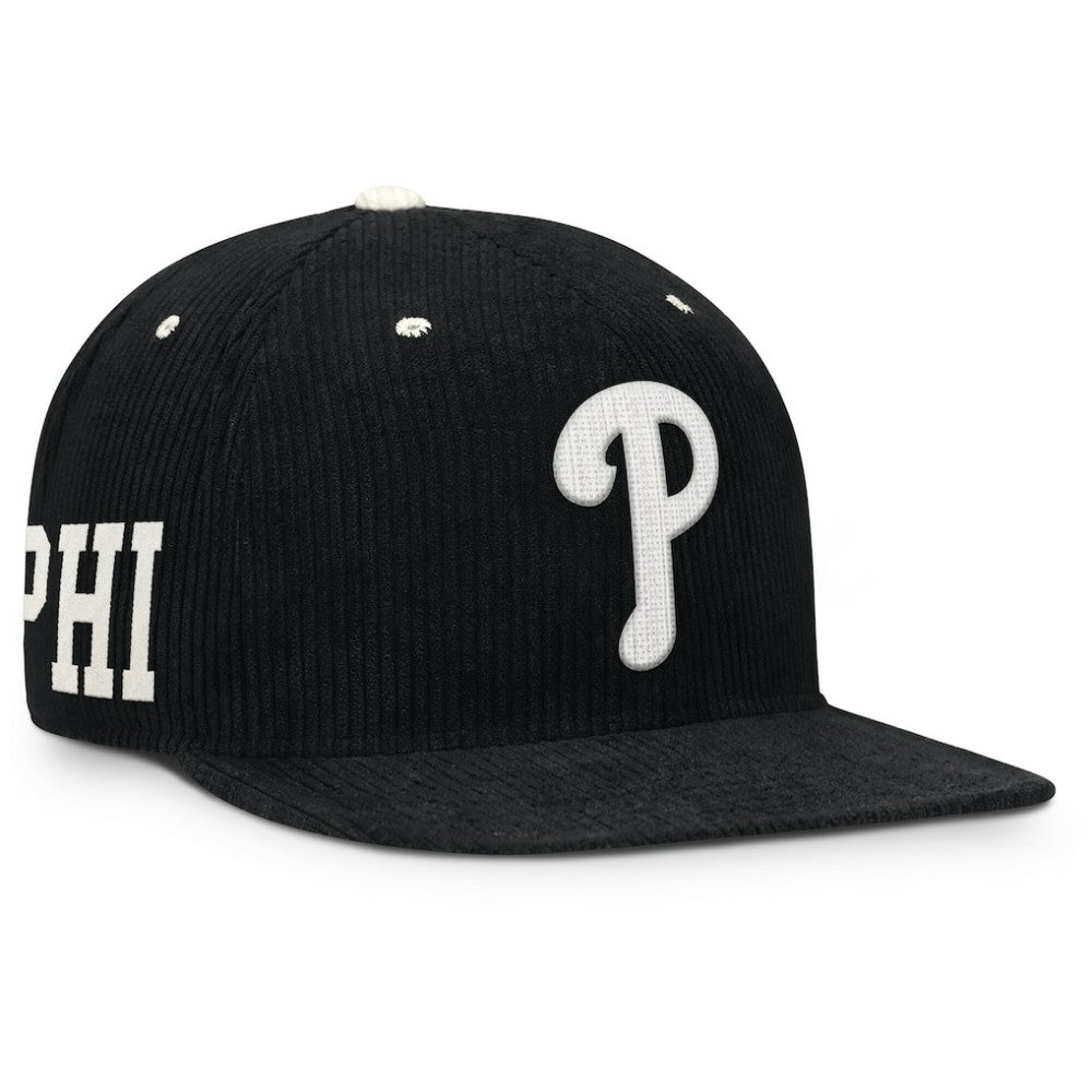 Philadelphia Phillies Nike Pro Corduroy Structured Snapback Hat - Black - Nike Online