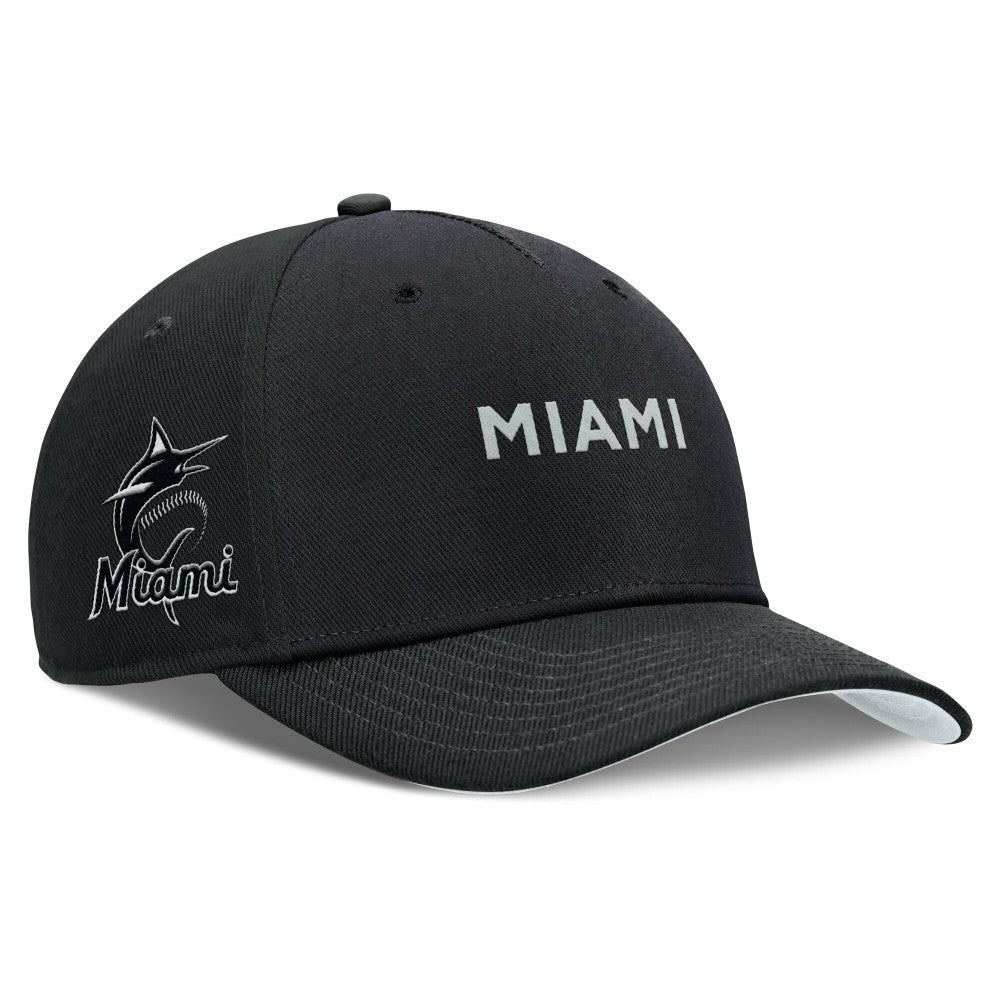 Miami Marlins Nike Rise Performance Adjustable Hat - Black - Nike Online