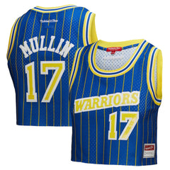 Chris Mullin Golden State Warriors x DANNIJO Women's Fashion Cropped Basketball Jersey for sale Royal | Mitchell & Ness US