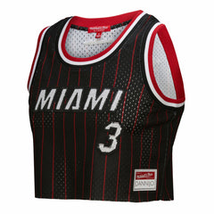 Dwyane Wade Miami Heat x DANNIJO Women's Fashion Cropped Basketball Jersey Black | Mitchell & Ness discount