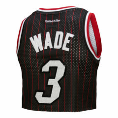 Dwyane Wade Miami Heat x DANNIJO Women's Fashion Cropped Basketball Jersey Black | Mitchell & Ness discount