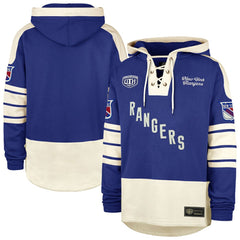 New York Rangers '47 Blue Line Heritage Lacer Pullover Hoodie - Blue - NHL 202209322