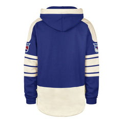 New York Rangers '47 Blue Line Heritage Lacer Pullover Hoodie - Blue - NHL 202209322