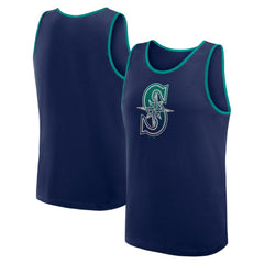 Seattle Mariners Logo Athletic Unmatched Success Tank Top - Navy - MLB Lifestyle