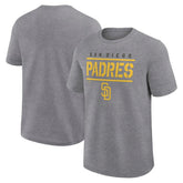 San Diego Padres Logo Athletic Top Notch T-Shirt - Heather Gray - MLB Lifestyle