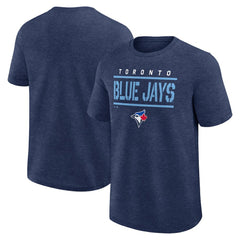 Toronto Blue Jays Logo Athletic Top Notch T-Shirt - Heather Navy - MLB Lifestyle