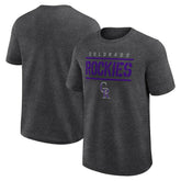 Colorado Rockies Logo Athletic Top Notch T-Shirt - Heather Charcoal - MLB Lifestyle