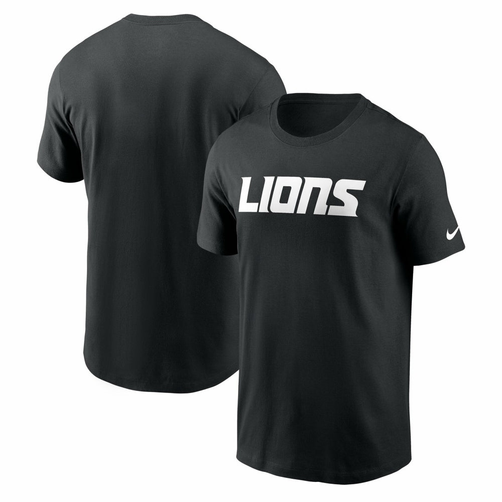 Nike Detroit Lions Primetime Wordmark Essential T-Shirt Black