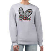 Minnesota Wild G-III 4Her by Carl Banks Women's Animal Print Heart Fleece Pullover Sweatshirt - Heather Gray - NHL 202213830