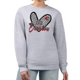 Ottawa Senators G-III 4Her by Carl Banks Women's Animal Print Heart Fleece Pullover Sweatshirt - Heather Gray - NHL 202213834