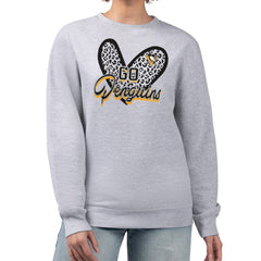 Pittsburgh Penguins G-III 4Her by Carl Banks Women's Animal Print Heart Fleece Pullover Sweatshirt - Heather Gray - NHL 202213839