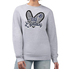 Tampa Bay Lightning G-III 4Her by Carl Banks Women's Animal Print Heart Fleece Pullover Sweatshirt - Heather Gray - NHL 202213849