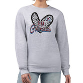Colorado Avalanche G-III 4Her by Carl Banks Women's Animal Print Heart Fleece Pullover Sweatshirt - Heather Gray - NHL 202213852