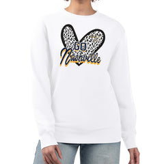 Nashville Predators G-III 4Her by Carl Banks Women's Animal Print Heart Fleece Pullover Sweatshirt - White - NHL 202213892