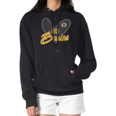 Boston Bruins G-III 4Her by Carl Banks Women's Animal Print Heart Fleece Pullover Hoodie - Black - NHL 202214021