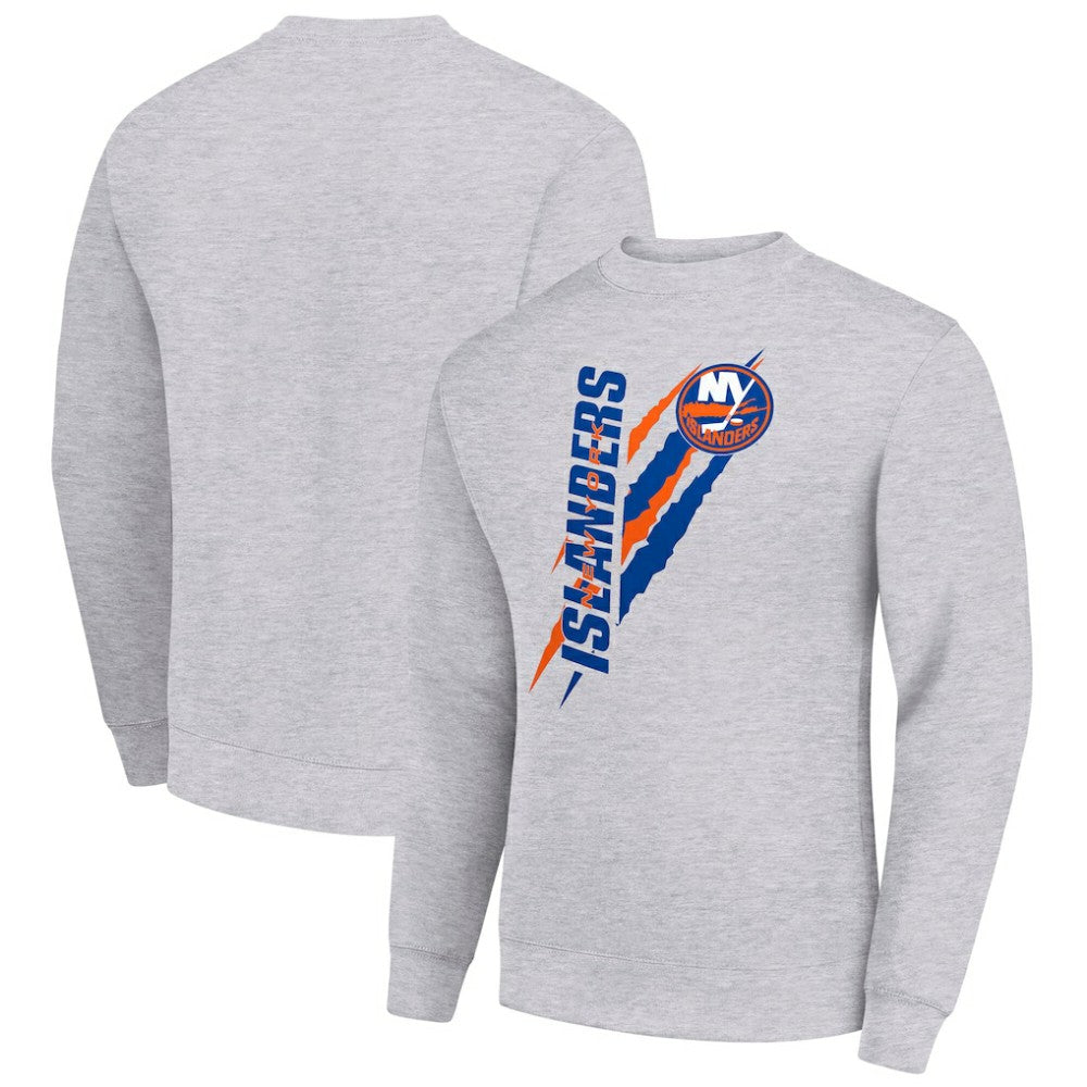 New York Islanders Starter Color Scratch Pullover Sweatshirt - Heather Gray - NHL 202215776