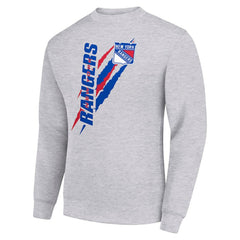 New York Rangers Starter Color Scratch Pullover Sweatshirt - Heather Gray - NHL 202215777
