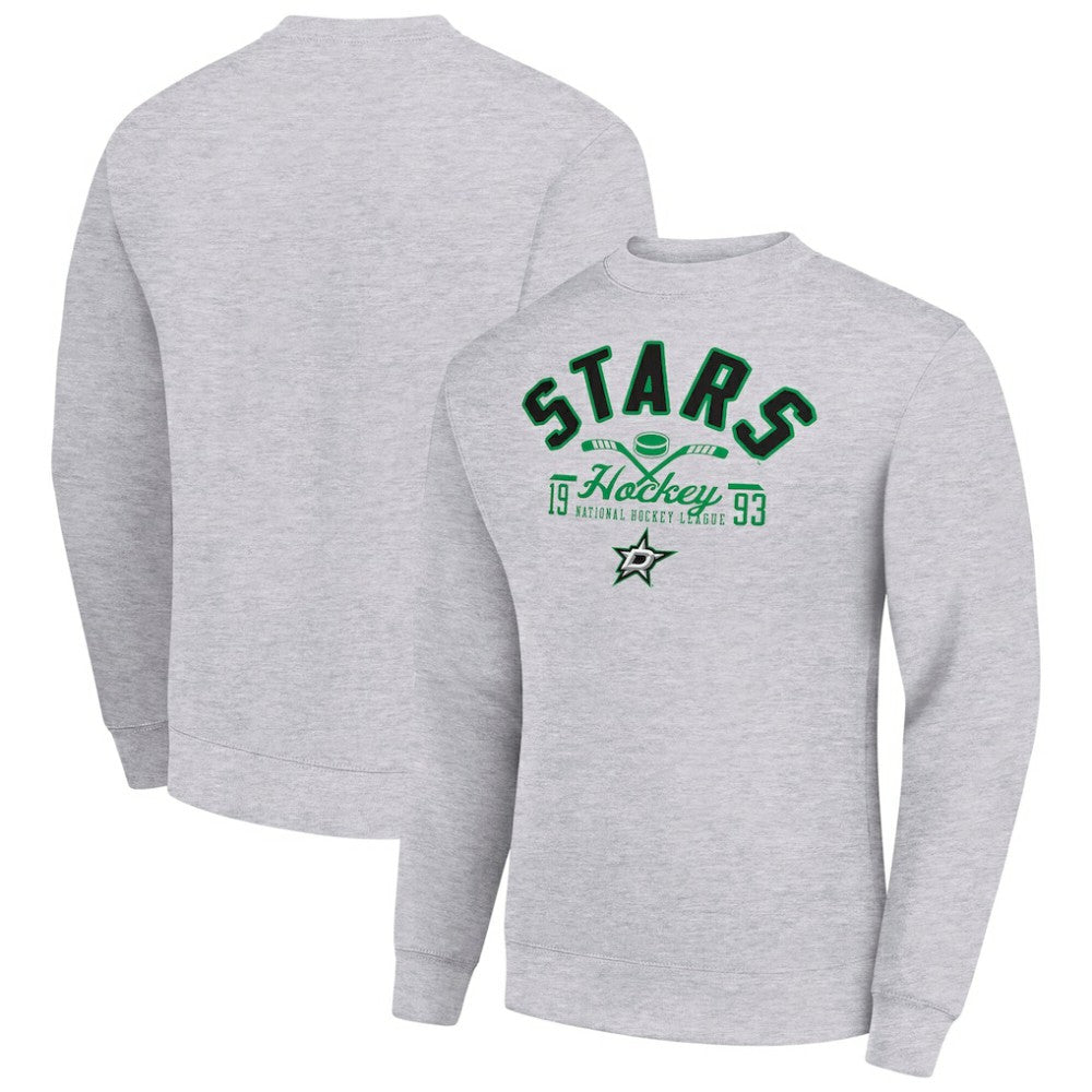 Dallas Stars Starter Stick And Puck Logo Fleece Pullover Sweatshirt - Heather Gray - NHL 202215824