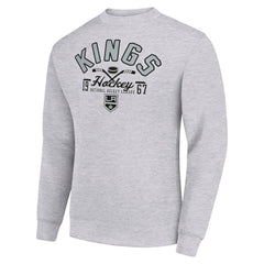 Los Angeles Kings Starter Stick And Puck Logo Fleece Pullover Sweatshirt - Heather Gray - NHL 202215828